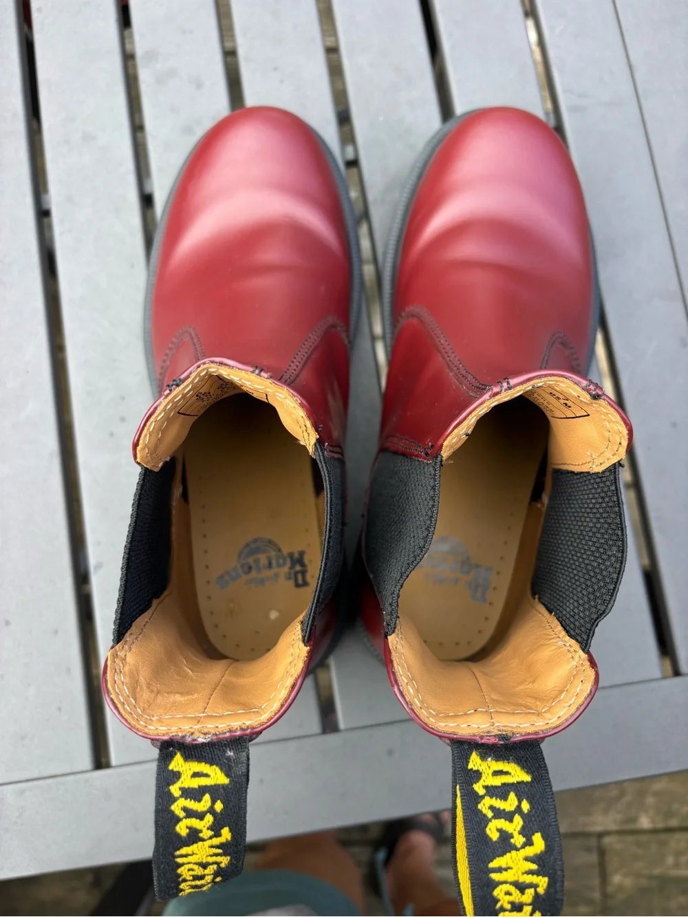Dr. Martens cherry red Chelsea boots smooth leather 2976 size 7